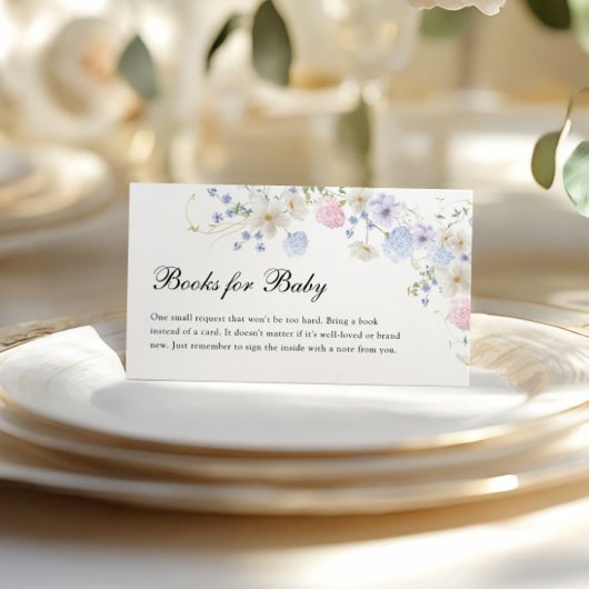 ピンク色のワイルドフラワージェンダーが本をベビー エンクロージャーカード