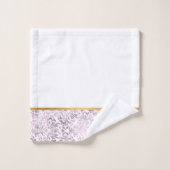 ピンク色のヴィンテージインスパイアバスルーム用タオルセット バスタオルセット (ウォッシュタオル)