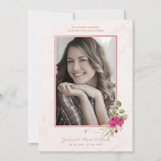 ピンク色の一つのリースを愛する追悼式 (正面)