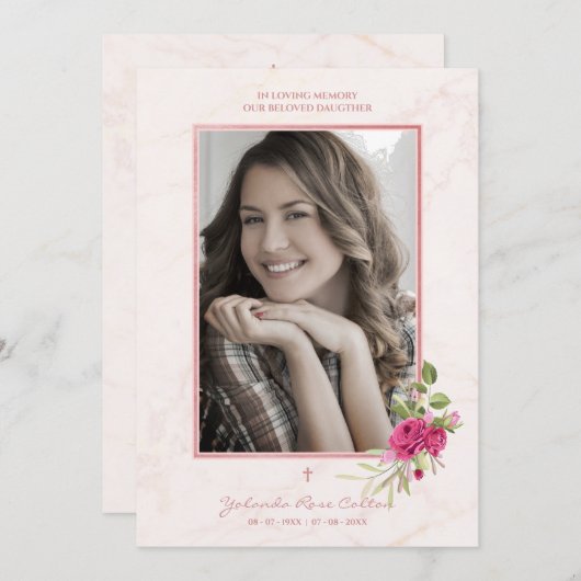 ピンク色の一つのリースを愛する追悼式 (正面/裏面)