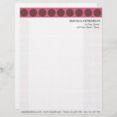 ピンク色の任意のカラー水玉模様パターンのカスタマイズ レターヘッド (正面/裏面)