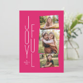 ピンク色の休日の写真コラージュのカード シーズンカード (スタンド正面)