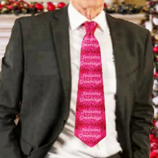 ピンク色の休日の挨拶 ネクタイ