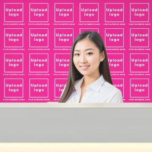 ピンク色の会社名とロゴ 壁紙