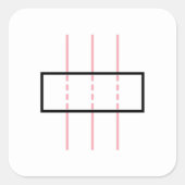 ピンク色の信頼と正直さ スクエアシール (正面)