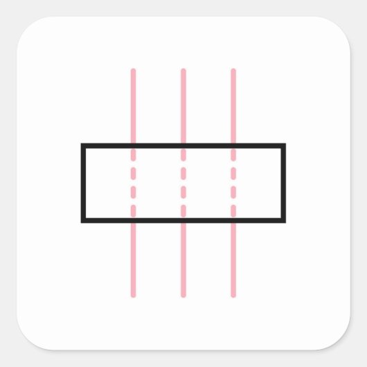 ピンク色の信頼と正直さ スクエアシール (正面)