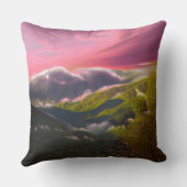 ピンク色の光の日の出 クッション (裏面)