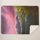 ピンク色の光の日の出 シェルパブランケット (正面(横))