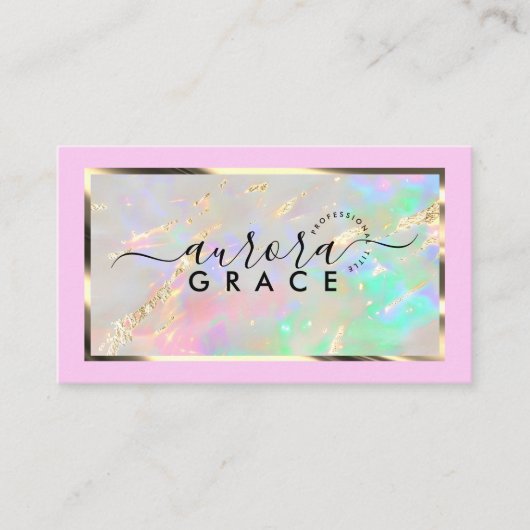 ピンク色の光彩 名刺 (正面)