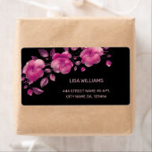 ピンク色の光沢のあるメタリックフラワーブラック ラベル (インサイチュ)