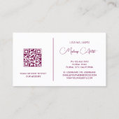 ピンク色の光沢のあるメタリックフラワー 名刺 (裏面)