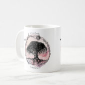 ピンク色の全方向の女神の木 コーヒーマグカップ (正面左)