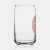 ピンク色の円 – モノグラムのスクリプト ガラス缶 (右)