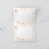 ピンク色の冬かわいいクマその女の子の赤ちゃんシャワー サンキューカード (内部)