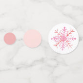 ピンク色の冬のかわいい雪片パーティー紙吹雪デコーラ コンフェッティ (正面)