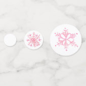 ピンク色の冬のかわいい雪片パーティー紙吹雪デコーラ コンフェッティ (裏面)