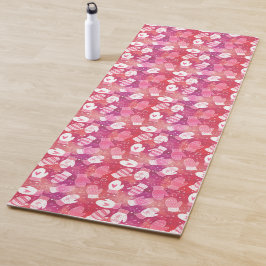 ピンク色の冬のクリスマスのミッテンス ヨガマット