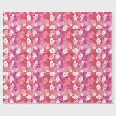 ピンク色の冬のクリスマスのミッテンス ラッピングペーパー (フラット)