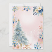 ピンク色の冬の鹿のクリスマスジェンダーが明らかになる 招待状 (裏面)