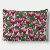 ピンク色の出血ハート花模様 アクセサリーポーチ (正面)