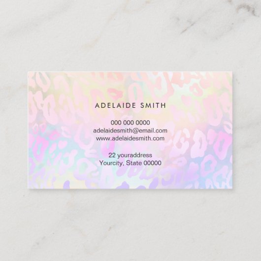 ピンク色の動物肌の模様 名刺 (裏面)