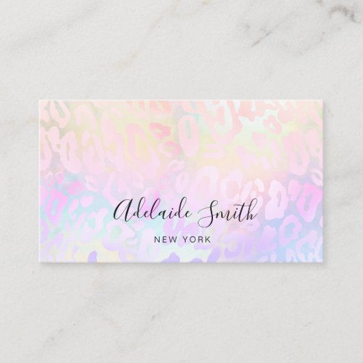 ピンク色の動物肌の模様 名刺 (正面)