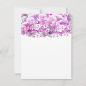 ピンク色の単色の花束の花模様返信カード 出欠カード (裏面)