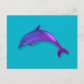 ピンク色の可愛いイルカ ポストカード (正面)