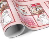 ピンク色の可愛いサンタ猫の写真を追加 ラッピングペーパー (ロールコーナー)