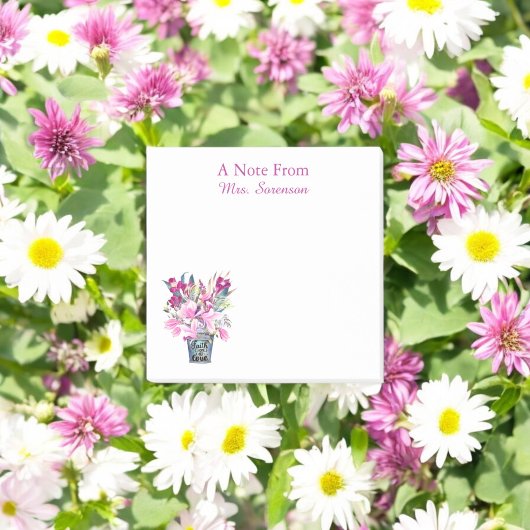 ピンク色の可愛いパーソナライズされた付箋 ポストイット