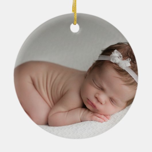 ピンク色の可愛いフォトクリスマスファーム動物 セラミックオーナメント (裏面)