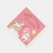 ピンク色の可愛いユニコーン スタンダードランチョンナプキン (角)