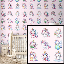 ピンク色の可愛いユニコーン 壁紙