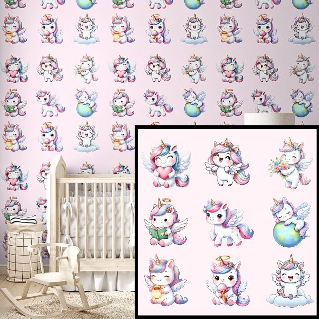 ピンク色の可愛いユニコーン 壁紙 (クリエイターアップロード済み)