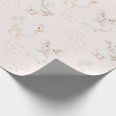 ピンク色の可愛い動物 ラッピングペーパー (角)