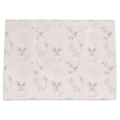 ピンク色の可愛い動物 ラージペーパーバッグ (正面)