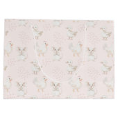 ピンク色の可愛い動物 ラージペーパーバッグ (裏面)