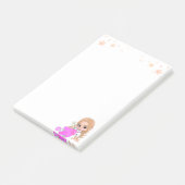 ピンク色の可愛い妖精のオンホワイト ポストイット (アングル)