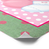 ピンク色の可愛らしい可愛らしいクマ ポスター (角)