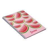 ピンク色の名前のスイカパーソナライズされたスライス ノートブック (右側)