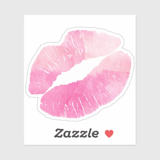 ピンク色の唇 シール (シート)
