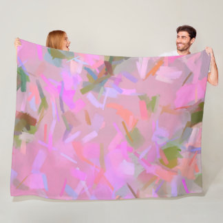 ピンク色の囁き声 フリースブランケット