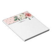ピンク色の国の花パーソナライズされた、 ノートパッド (アングル)