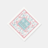 ピンク色の夏の性別の表示パーティー スタンダードカクテルナプキン (角)