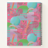 ピンク色の夏の気化装置の夕日とヤシの木 ノートブック (裏面)