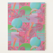 ピンク色の夏の気化装置の夕日とヤシの木 プランナー手帳 (裏面)