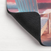 ピンク色の夕日にアディロンドバックチェア マウスパッド (コーナー)