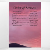 ピンク色の夕日5つ記念撮影 三つ折り案内状 (内部中)