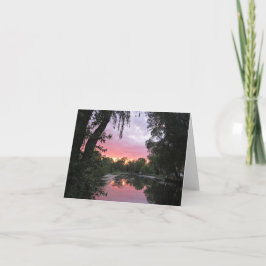 ピンク色の夕日 – 空白の Greeting Card カード