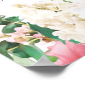 ピンク色の大きなフローラ9結婚テーブルの座席表 ポスター (角)